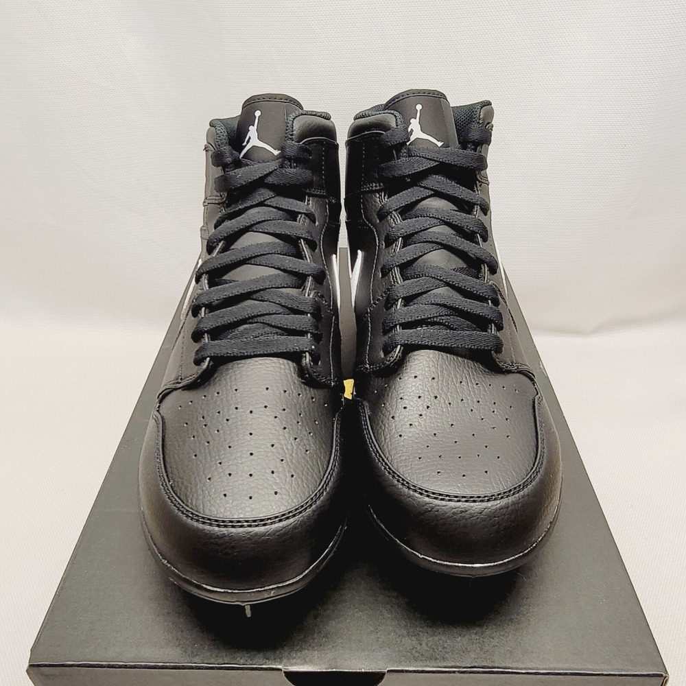 Jordan 1‎ Mid TD Football Cleats Mens 10 Black White FJ6805-001 Athletic Shoes - Picture 2 of 9
